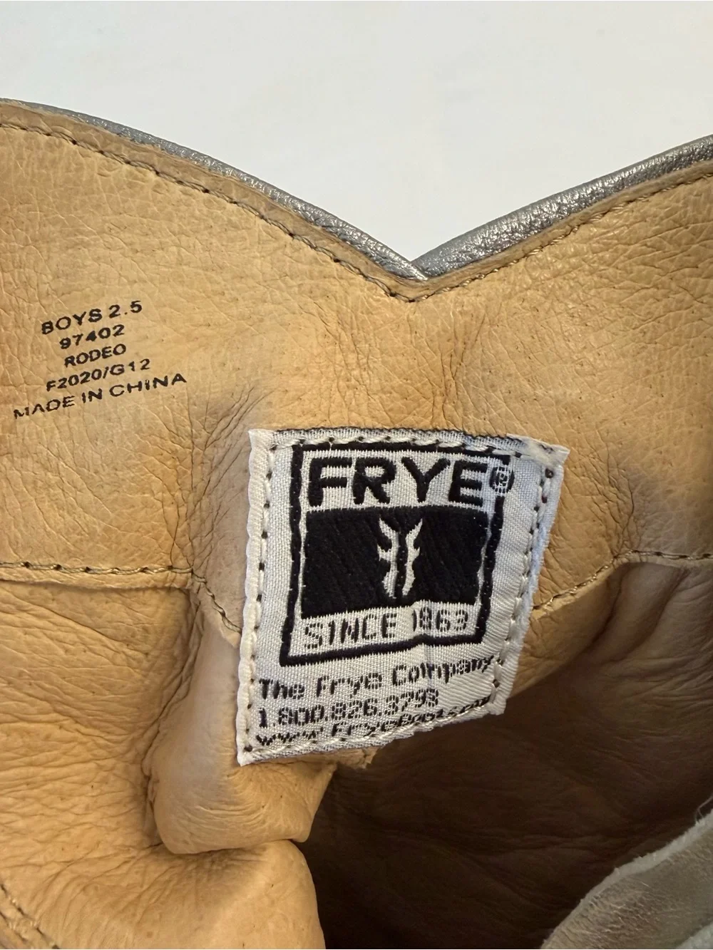 Metallic Frye Leather Cowboy Boots
